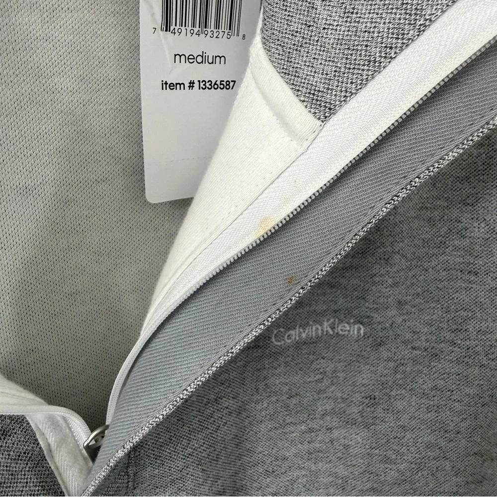 Calvin Klein Men’s Heather Grey Quarter Zip Pullover Medium